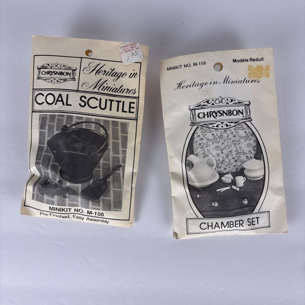 Chrysnbon Heritage in Miniatures Coal Scuttle M-156 & Chamber Set M-159